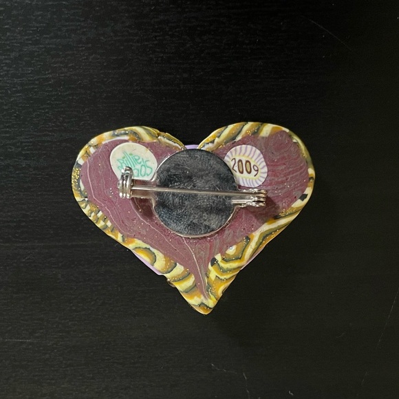 Billie Beads Millefiore Medium Size Heart Pin - Picture 2 of 2